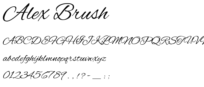 Alex Brush font